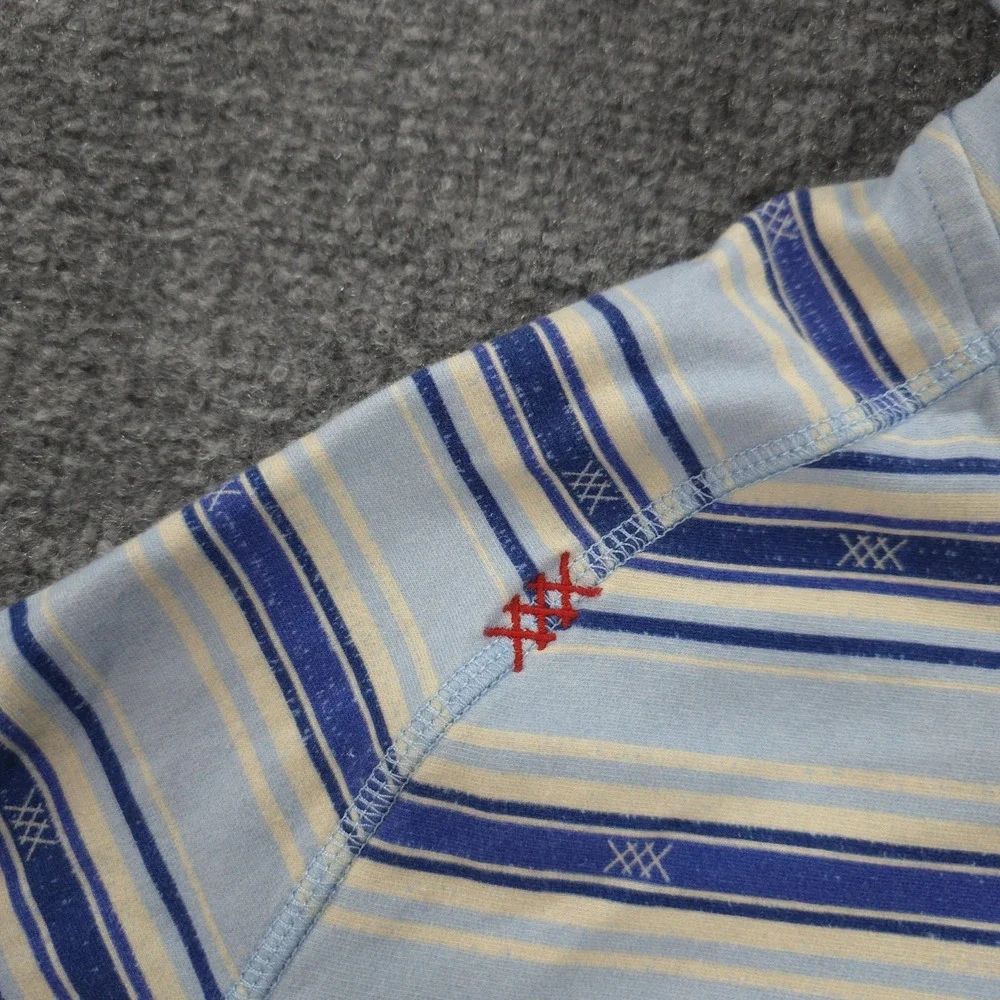 Rhone‎ Hoodie Mens Large Blue Striped Endless Sun Bolinas Beach Poncho Henley